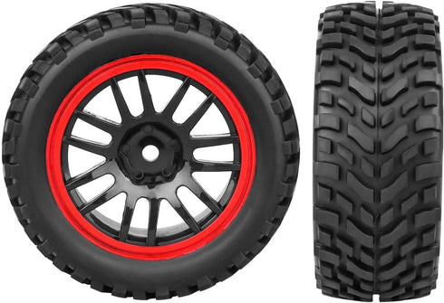 HobbyPark 2.55" Tall 12mm Hex PreGlued 1/10 RC Touring Car Wheels and Tires Set 1.02" 26mm Wide Soft Rubber for Tamiya HPI Traxxas Redcat Kyosho B...
