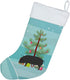 Caroline's Treasures BB9298CS Devon Large Black Pig Christmas Christmas Stocking, Teal Fireplace Hanging Stockings Christmas Season Party Decor Fa...