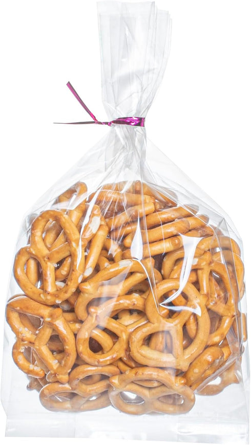 Restaurantware Bag Tek 4 x 2.3 x 8 Inch Gusset Bags 100 Heat Sealable Candy Bags - Food Safe Package Popcorn or Cookies Clear Plastic Treat Bags F...