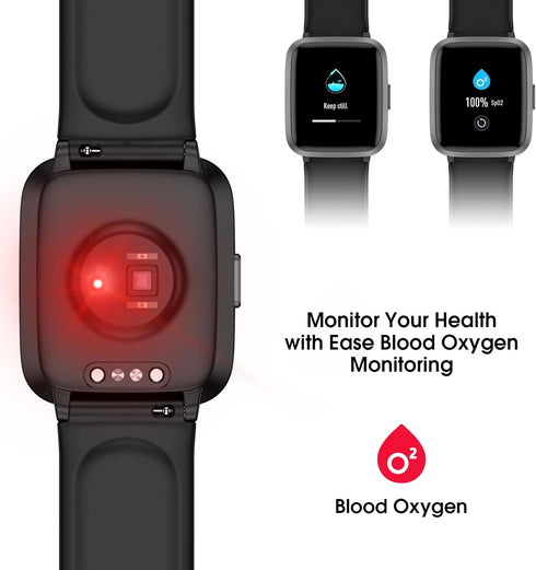 EURANS Smart Watch 41mm, Full Touchscreen Smartwatch, Fitness Tracker with Heart Rate Monitor & SpO2, 50 Meters Waterproof Pedometer Watch for Wom...