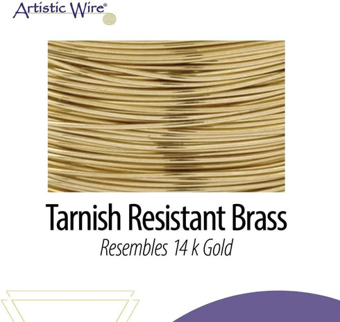 Artistic Wire 12 Gauge Tarnish Resistant Brass Craft Jewelry Wrapping Wire, Gold Color, 10 ft...