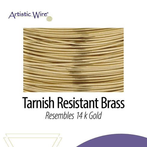 Artistic Wire, 22 Gauge 8 Yards/Pkg, Natural Non-Tarnish Brass...
