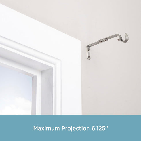 Kenney Adjustable Bracket, for 3/4" Curtain Rod, Satin Nickel, 2 Pack...