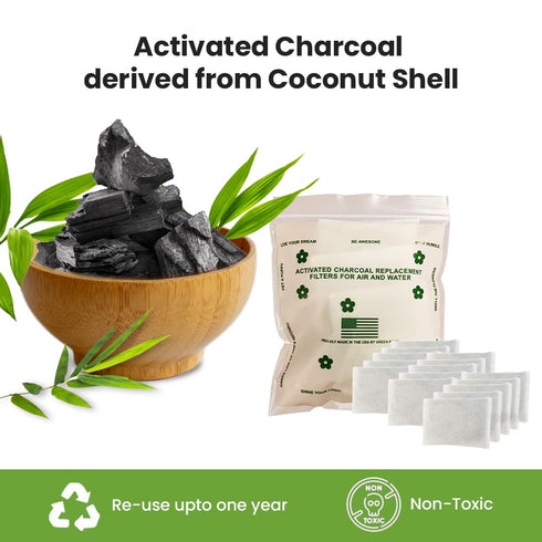 Green Piece® Overstuffed - Pack of All Natural Baby Diaper Pail Deodorizer Activated Charcoal Air Purifier - Pack of 15 Double Sized Sachets (24g)...
