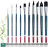 Transon 10pcs Natural Watercolor Paint Brush Set Professional for Watercolor Acrylic Ink Gouache Tempera Blue Color...
