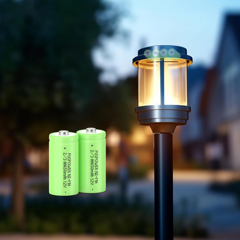 NiMH 2/3AA Rechargeable Battery 1.2V 650mAh Button Top Batteries for Garden Solar Light Pathway Lights(Not AA and AAA Battery) (8 Count (Pack of 1...