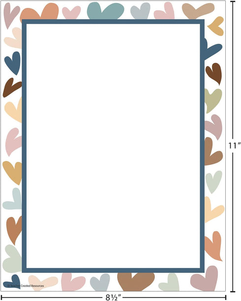 Teacher Created Resources Everyone is Welcome Hearts Computer Paper, 50 Sheets...