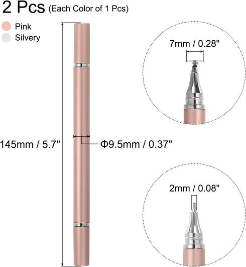 MECCANIXITY 2pcs Ballpoint Pen with Stylus Tip 2 in 1 Ink Pen Fine Point Disc Stylus Pens for Touch Screens Universal Capacitive Stylus Tablet Pen...