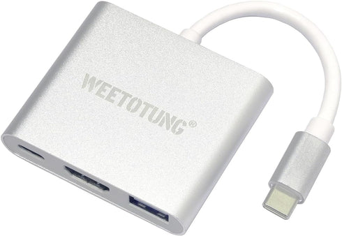 USB Type-c 3.0 to HDMI 4K Adapter, USB Hub to HDMI + USB 3.0 Standard + PD Charging Port 3 in 1 Adapter for iPad, Macbook Pro/Air, Dell, Galaxy, D...