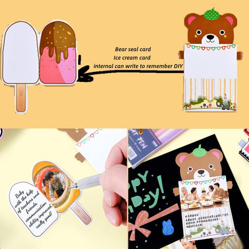 Evgeniya Pop Up Greeting Card Making Kit DIY 3D Greeting Cards Scrapbook Supplies kit Cartoon Making Material Set for Birthday Invitation Album DI...