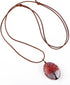 Life of Tree Multi Colors Queen Anne's Lace Dried Flowers Oval Pendant Necklace (4 Colors)...