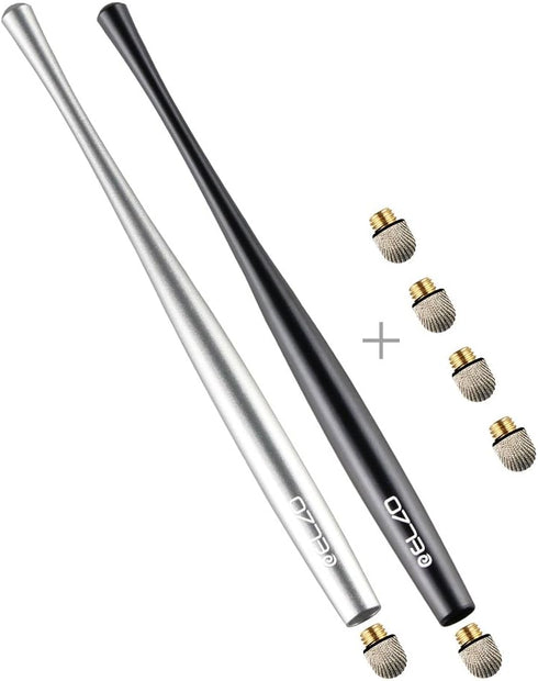 Elzo Stylus Pen Combo Universal Capacitive Touch Screen 2 Packs with 4 Replacement Fiber Fine Tips for Tablet iPad, iPhone, Samsung, Microsoft Sur...
