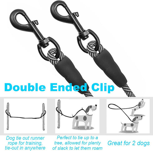 8FT 15FT 30FT Dog Tie Out Long Rope Leash for Dog Training, Long Dog Tether Great for Large Medium Small Dogs Training, Camping, or Backyard (8ft-...