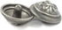 Bezelry 8 Pieces Fleur De Lys Domed Gray Silver Metal Shank Buttons 25mm (1 inch)...