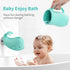 Bathtub Faucet Cover + Rinse Cup Set, Bath Tub Spout Cover for Baby Kids, Baby Wash Rinser Cup Shampoo Bath Rinser Cup, Turquoise Bath Gift Set...