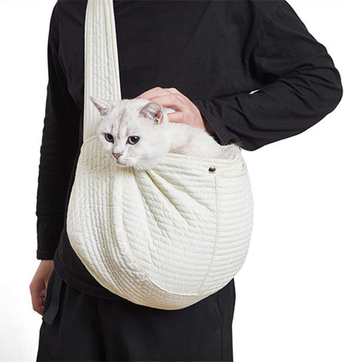 Asixxsix Dog Sling Carrier, Breathable Hand Free Safe Pet Sling Carrier Soft Comfortable Durable Cat Sling Carrier with Widen Shoulder Strap for O...