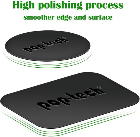 Metal Plate for Phone Magnet, 10 Pack Replacement Magnet Disc Magic Mount Sheet with Adhesive Backing for Magnetic Car Holder Cradle Stand (Dashbo...