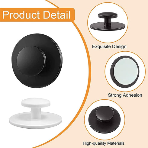 Self-Stick Drawer Knobs Pull Handle, 20pcs Plastic Round Self-Adhesive Handle Cabinet Knobs Auxiliary Pulls Helper for Windows, Wardrobes, Cabinet...