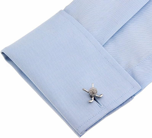 Golf Ball and Clubs Pair Cufflinks in a Presentation Gift Box & Polishing Cloth...