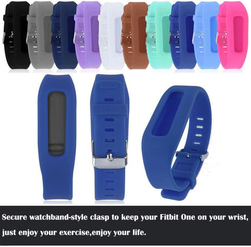 Buckle Bracelet for Fitbit One, Replacement Silicone Band with Chrome Watch Clasp and Fastener Buckle for Fitbit One...