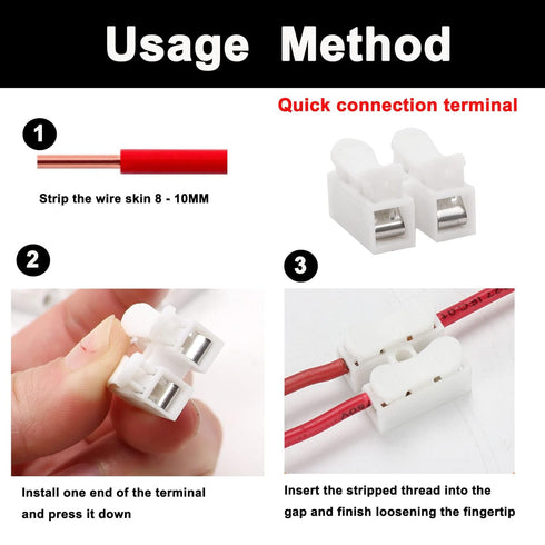 Tnisesm 100Pcs Push Quick Wire Cable Connector,White Wiring Terminal,Spring Loaded Electrical Connectors for Home Lighting Appliances & Automotive...