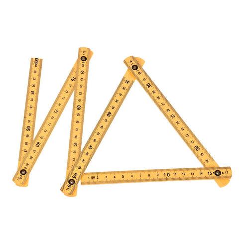 uxcell Folding Ruler 100cm 6 Fold Metric Measuring Tool ABS for Woodworking Engineer Yellow...