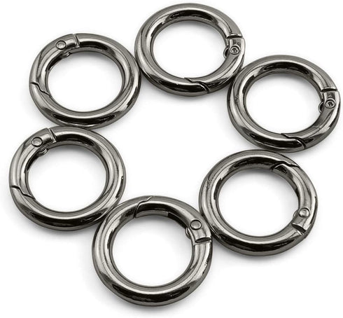 6pcs 29mm Round Spring Snap Hooks Clip DIY Accessories for Handbag Purse Shoulder Strap Key Chains Buckle Zinc Alloy Circle Round Metal Spring Key...