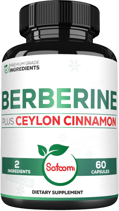 1500mg Berberine with Ceylon Cinnamon Supplement - Extra Strength for Immune System, Digestive Health, Body Management & Energy Production - 60 Ca...