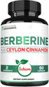 1500mg Berberine with Ceylon Cinnamon Supplement - Extra Strength for Immune System, Digestive Health, Body Management & Energy Production - 60 Ca...