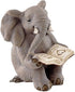 Top Collection Miniature Garden Elephant Reading Book, Gray...