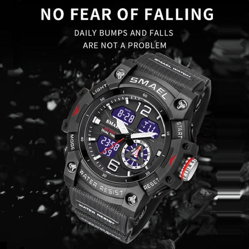 KXAITO Men's Analog Sports Watch Military Watch Outdoor LED Stopwatch Digital Electronic Large Dual Display Waterproof Tactical Army Wrist Watches...