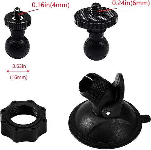 Dash Cam Mount Compatible with CHORTAU/OldShark/NIUTA/Apexcam dashcam, Suction Cup Mount Easy to Install and Use, Strong Suction Power Hight Durab...