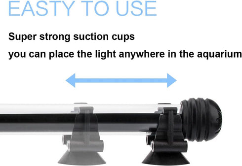 15 inches LED Aquarium Light, 2.5W Fish Tank Light Underwater Light Submersible Crystal Glass Lights, 21 LED Beads 12 Colors 19 Modes Brightness A...