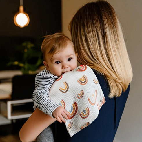 6 Pack Muslin Boho Baby Burp Cloths 100% Cotton Large 20''x10'' Gender Neutral Infant Burp Spit Up Rags for Newborn Unisex Baby Girl or Boy Soft B...