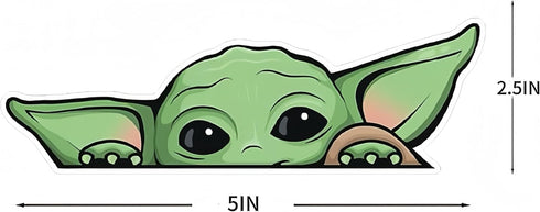2 Pack - Peeking Baby Yoda Vinyl Decal Sticker for Cars | Trucks | Vans | SUVs | Walls | Windows | Laptops | Notebooks | Cups | Bottles | Size: 5"...