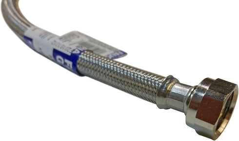 Eastman 20" Supply Line Steel Flex Long Faucet Connectors (2) Pack (1/2" FIP x 3/8" Comp)...