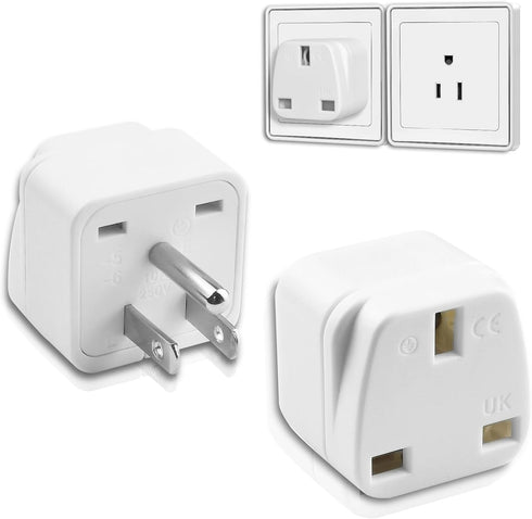 UK to US plug adapter, OFOAEEA 2 Pack UK to US America Plug Adapter, UK Plug Adapter to USA Converter, Converts All Type G Plugs from United Kingd...