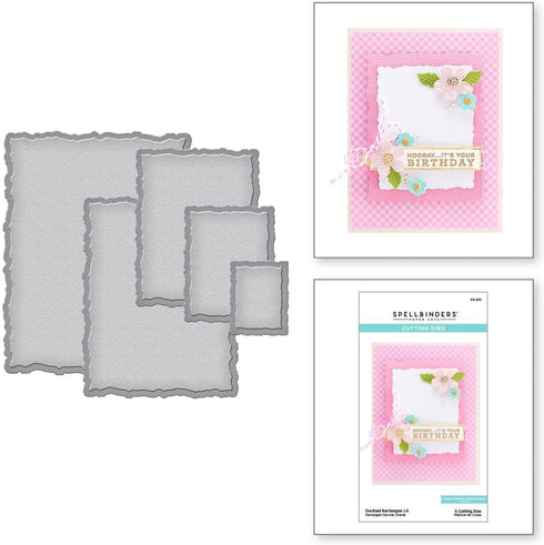 Spellbinders S4-202 Nestabilities Deckled Rectangles Large Etched/Wafer Thin Dies...