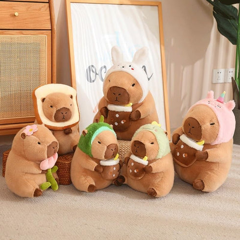 Plush Toy Pillows Capybar Plush Toy with Rose Soft Capybar Plushie Pillow Capybar Stuffed Animal Plush Toy (Size : 11.8in)...