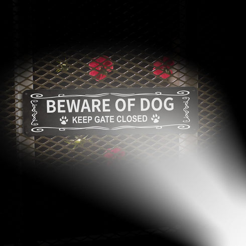 Beware of Dog Sign and Private Property No Trespassing Sign Metal Warning Sign Reflective,Fade Resistant, UV Protected for Fence and Door,Aluminum...