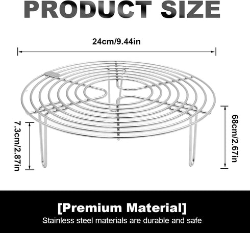 Round Steamer Rack and Cooling Rack,Stainless Steel Pot Trivet, Cooking Rack,Wire Steamer Kettle Rack Holder, Air Fryer Cooking Steamer Rack for B...