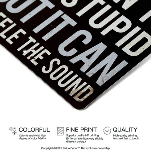 Putuo Decor Funny Sarcastic Metal Sign, Man Cave Bar Decor, Duct Tape It Can't Fix Stupid But It Can Muffle the Sound, 12x8 Inches...