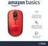 Amazon Basics 2.4 Ghz Wireless Optical Computer Mouse with USB Nano Receiver, Red...