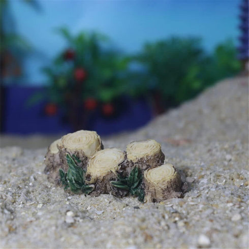 Miniature Resin Stump Micro Landscape Fairy Garden Ornament Mini Doll House Outdoor Landscape Decor Outdoor Statues...