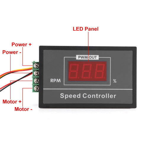 PWM DC Motor Speed Controller, Motor Speed Regulator Power Controller 6-60V 12V 24V 36V 48V 30A with LED Digital Display Slow Start/Stop Revolving...