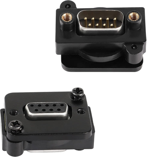 QIANRENON DB9 Panel Mount Straight Through Connector Adapter 9-pin RS232 Serial Female to Male Panel Mount Socket Converter Coupler, for Video Net...