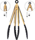 Stainless Steel Classic Kitchen Serving Food Party Gold Tongs 9" and 12" Cooking Tong with BPA Free Silicone Tips, Dishwasher Safe Serving Tools(s...