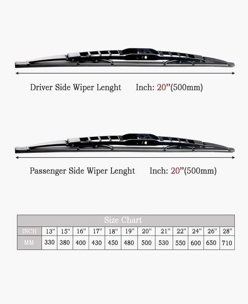VTOGOI® Windshield Wiper Blades Replacement for 2005-2010 Ford Explorer/2003-2009 Honda Element/2009-2014 Nissan Cube,Original Factory Quality Fro...