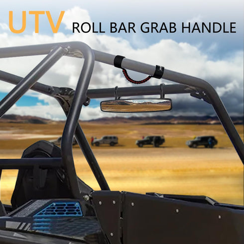 UTV Roll Bar Grab Handles for Polaris RZR Can Am,UTV Grab Handles fit 1.75"-2" Rollbar,ATV Passenger Grab Handle Grips 2Pcs (Red CAMO Paracord)...