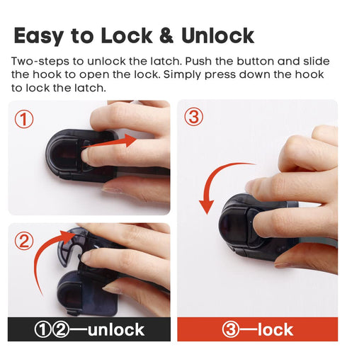 EUDEMON 3 Pack Child Safety Locks, Childproof Strap Locks for Drawers, Fridges, Toilets, Cupboards, Ovens, Cabinets, Multi Use Baby Cabinet Latche...